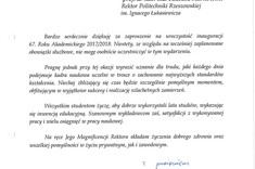 Prezydent RP i marszałek Sejmu z życzeniami dla Politechniki Rzeszowskiej